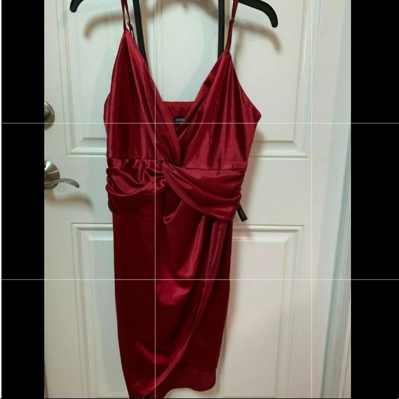fashion nova red silk dress